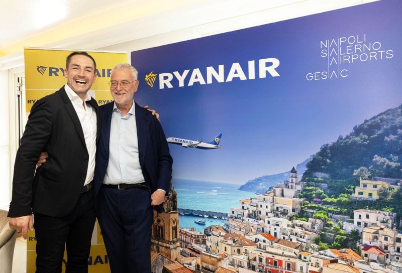 Conferenza stampa Ryanair e Gesac Jason McGuinness Chief Commercial Officer di Ryanair e Roberto Barbieri AD Gesac