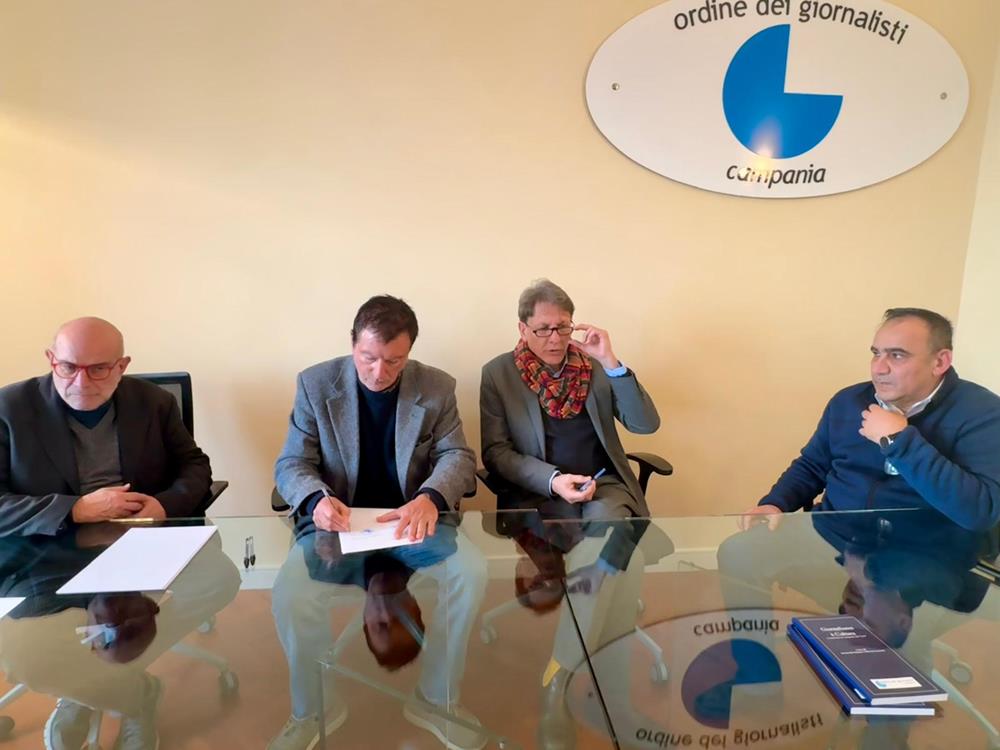 Protocollo-DSU-OdG-Musella-Lucarelli-Mazzucchi-Pirozzi-foto-3-Copy Università Federico II e Ordine dei Giornalisti della Campania per il futuro dell'informazione