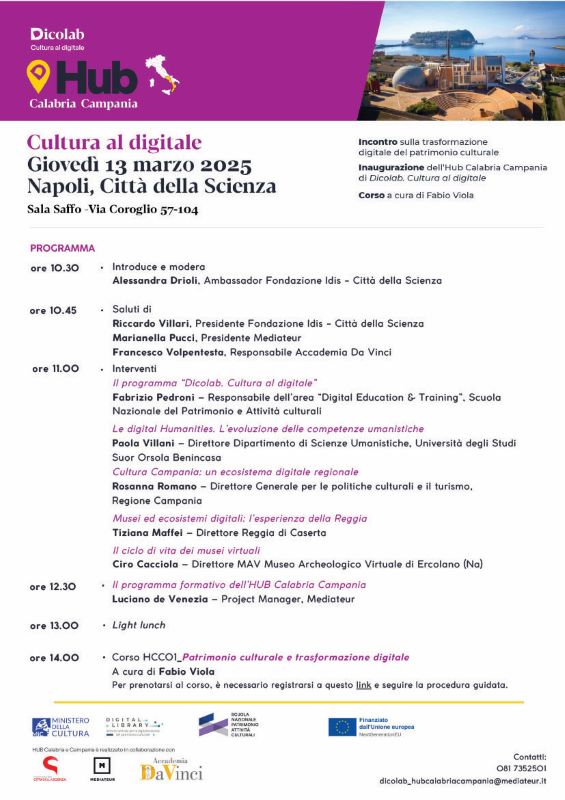 Cultura-al-digitale_13-marzo-2025_Invito-low Cultura al Digitale: a Città della Scienza l'Hub Calabria Campania di Dicolab