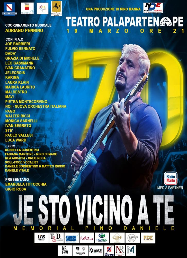 MANIFESTO-PER-WEB-Copy Sold out al PalaPartenope per il Memorial Pino Daniele del 19 marzo 'Je sto vicino a te 70'