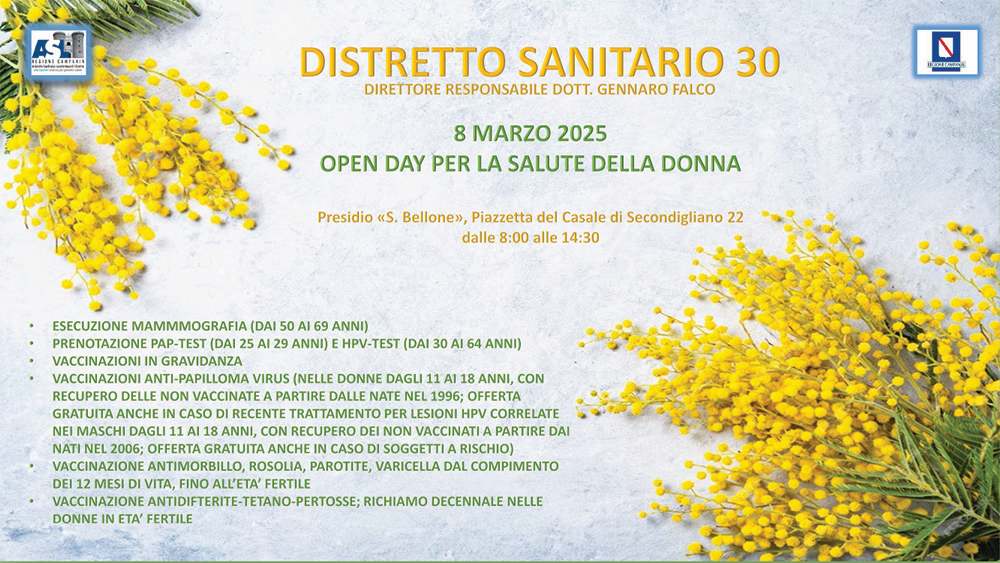 OPEN-DAY-FESTA-DELLA-DONNA-ds30-low Giornata Internazionale della Donna, ASL Napoli 1 Centro: Open Day per la Salute delle Donne