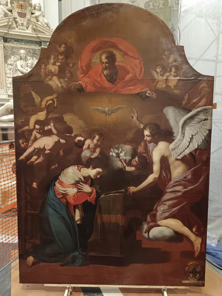 Restauro-Annunciazione-di-Guarino_Friends-of-Naples_dopo-lintervento-Copy Friends of Naples: l’Annunciazione di Guarino torna a splendere a Santa Maria di Costantinopoli