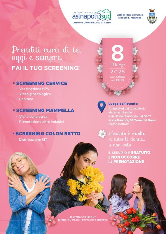 WhatsApp-Image-2025-03-06-at-10.35.59-low 8 Marzo: ASL Napoli 3 Sud, screening gratuiti a Torre del Greco e Castellammare di Stabia