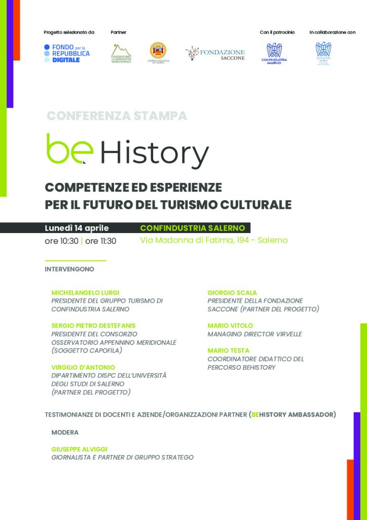locandina_14.04.25-724x1024 BeHistory a Salerno: il corso per Tecnico Esperto in Marketing dei Beni Culturali nel Mezzogiorno